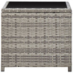 vidaXL Couchtisch Grau 45x45x40 cm Poly Rattan und Glas