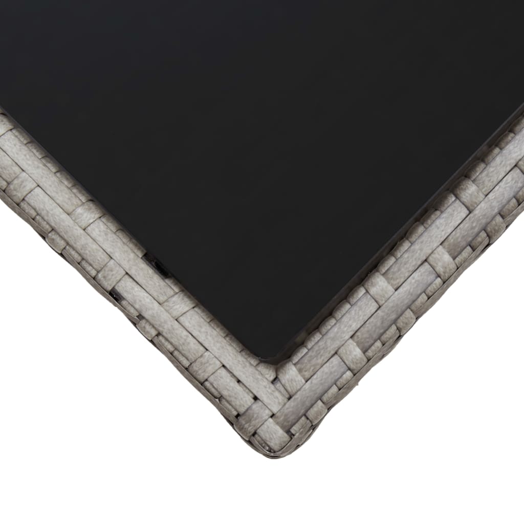 vidaXL Couchtisch Grau 45x45x40 cm Poly Rattan und Glas