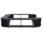 vidaXL Whirlpool-Umrandung Quadratisch Schwarz 268x268x55 Poly Rattan