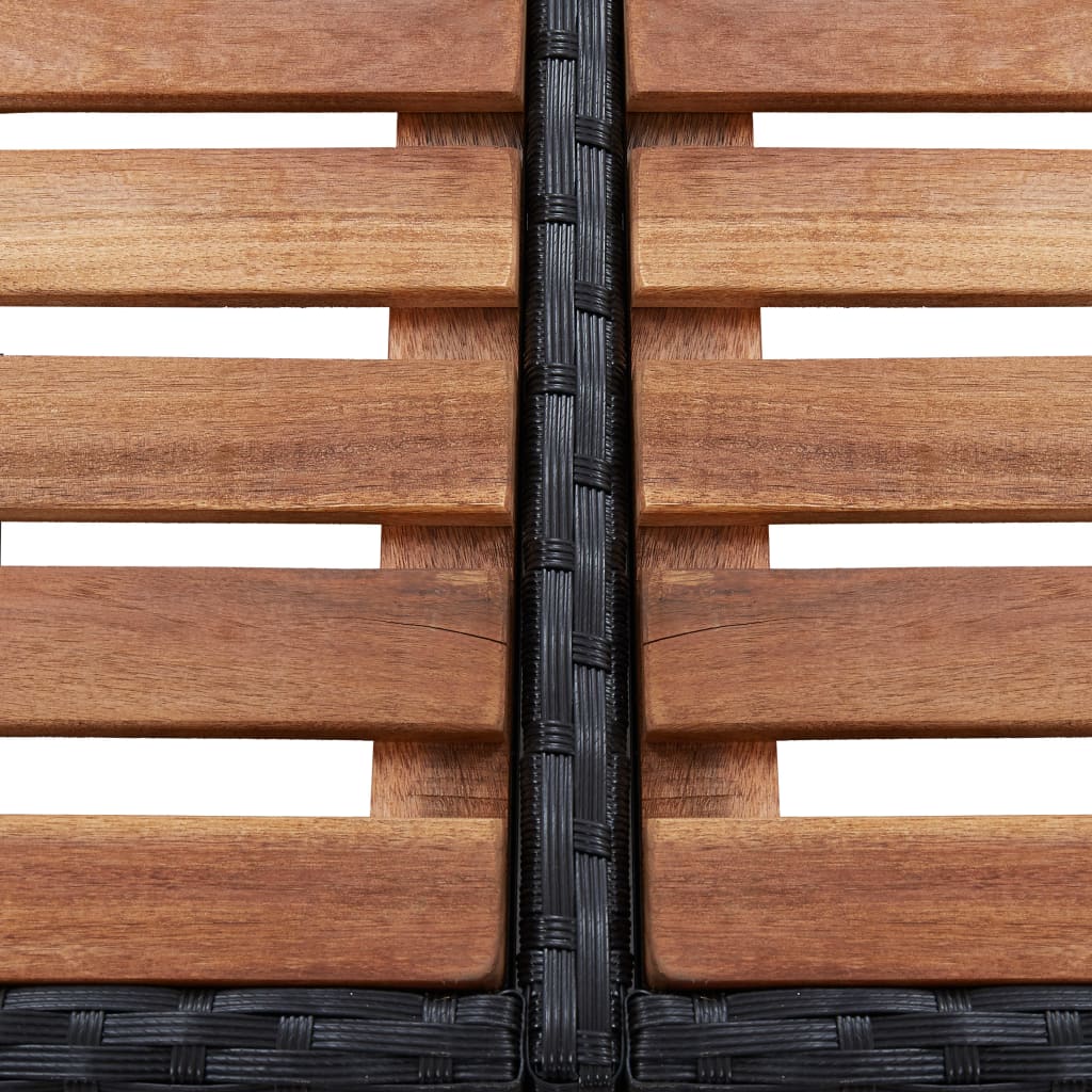 vidaXL Whirlpool-Umrandung Quadratisch Schwarz 268x268x55 Poly Rattan