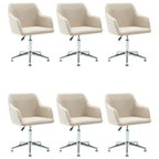 vidaXL Esszimmerstühle 6 Stk. Drehbar Creme Stoff