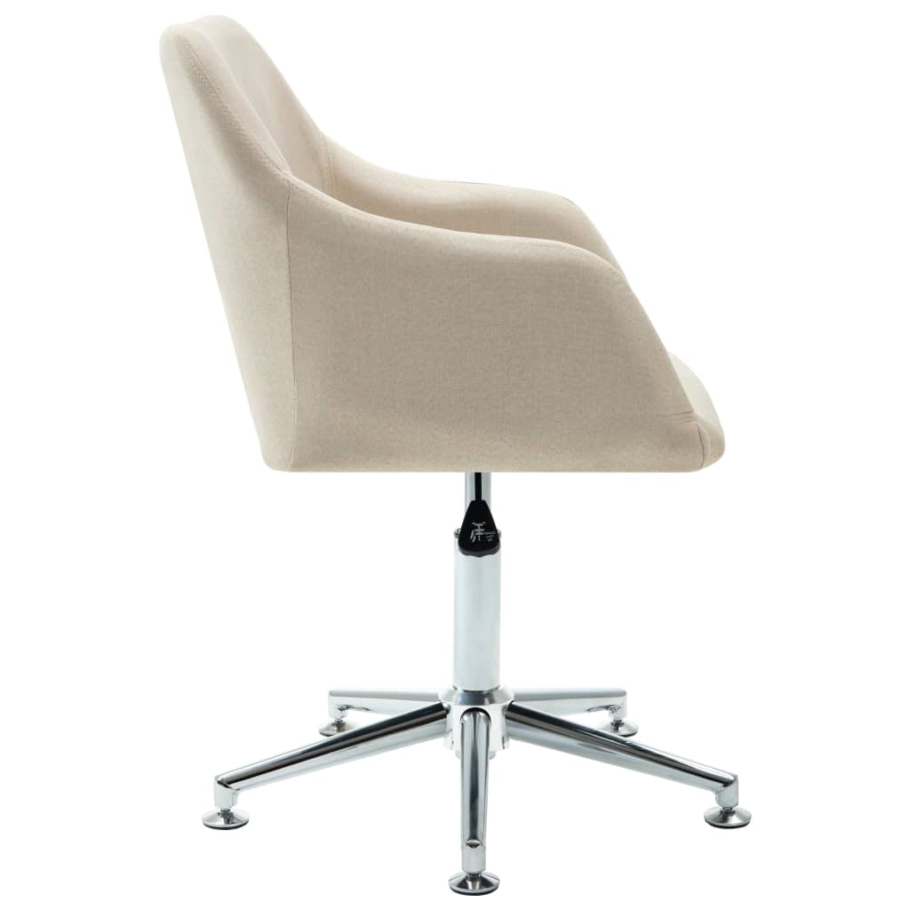 vidaXL Esszimmerstühle 6 Stk. Drehbar Creme Stoff