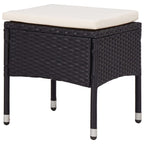 vidaXL 5-tlg. Garten-Essgruppe Schwarz Poly Rattan und Glas