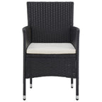 vidaXL 5-tlg. Garten-Essgruppe Schwarz Poly Rattan und Glas