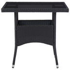 vidaXL 5-tlg. Garten-Essgruppe Schwarz Poly Rattan und Glas