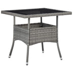 vidaXL Garten-Esstisch Schwarz Poly Rattan und Glas