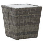 vidaXL Beistelltisch Schwarz 41,5×41,5×43 cm Poly Rattan und Hartglas