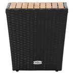 vidaXL Beistelltisch Schwarz 41,5×41,5×43 cm Poly Rattan & Massivholz