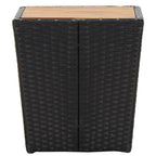 vidaXL Beistelltisch Schwarz 41,5×41,5×43 cm Poly Rattan & Massivholz