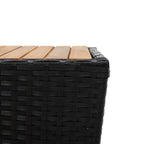 vidaXL Beistelltisch Schwarz 41,5×41,5×43 cm Poly Rattan & Massivholz