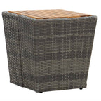 vidaXL Beistelltisch Schwarz 41,5×41,5×43 cm Poly Rattan & Massivholz