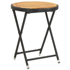 vidaXL Beistelltisch Schwarz 60 cm Poly Rattan und Massivholz Akazie