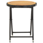 vidaXL Beistelltisch Schwarz 60 cm Poly Rattan und Massivholz Akazie