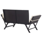 vidaXL Gartenbank mit Auflagen 176 cm Schwarz Poly Rattan