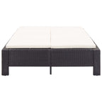 vidaXL 2-Personen-Sonnenliege mit Auflage Schwarz Poly Rattan