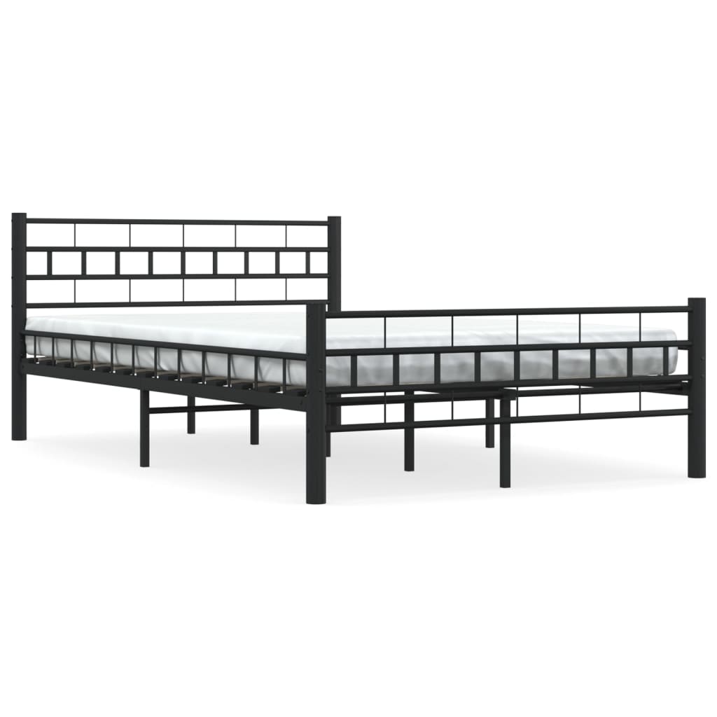 vidaXL Bettgestell Schwarz Stahl 140×200 cm