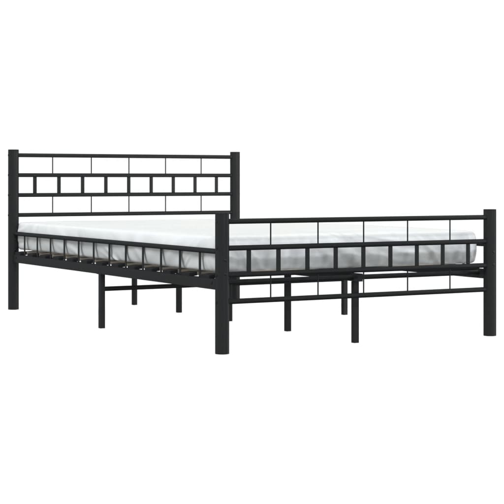 vidaXL Bettgestell Schwarz Stahl 140×200 cm