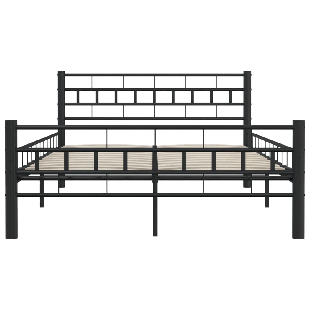 vidaXL Bettgestell Schwarz Stahl 140×200 cm