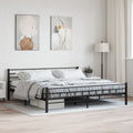 vidaXL Bettgestell Schwarz Stahl 140×200 cm