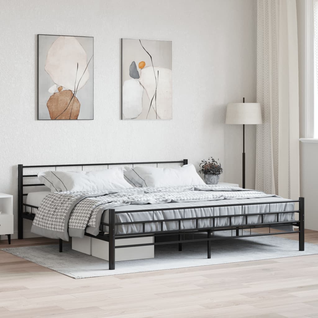 vidaXL Bettgestell Schwarz Stahl 140×200 cm
