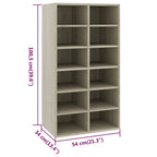 vidaXL Schuhregal Sonoma-Eiche 54x34x100,5 cm Holzwerkstoff