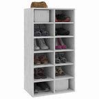 vidaXL Schuhregal Betongrau 54x34x100,5 cm Holzwerkstoff