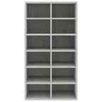 vidaXL Schuhregal Betongrau 54x34x100,5 cm Holzwerkstoff