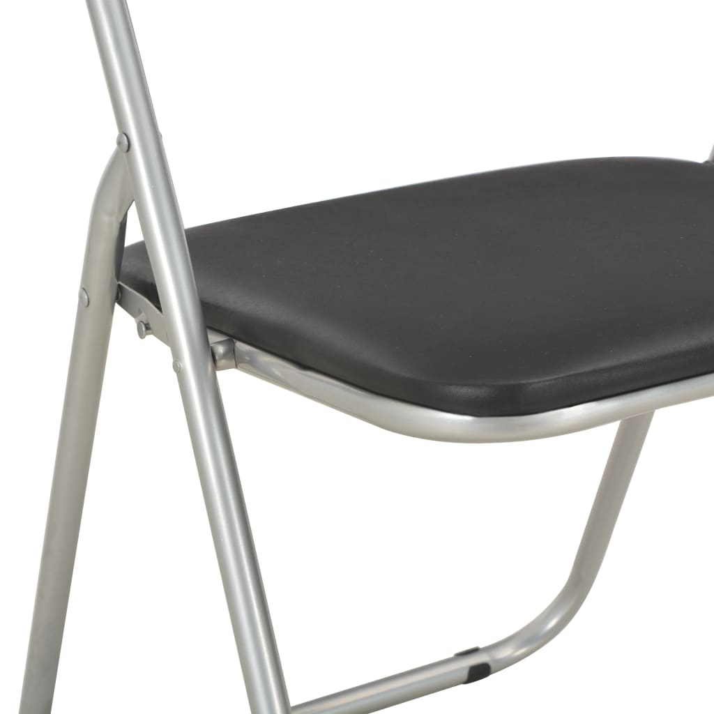 vidaXL Klappbare Esszimmerstühle 6 Stk. Schwarz Kunstleder
