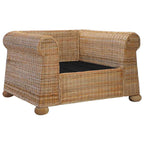 vidaXL 2-tlg. Sofagarnitur mit Kissen Natur Rattan