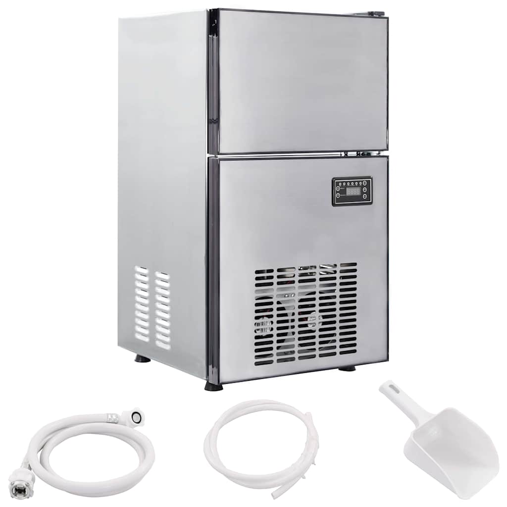 vidaXL Eiswürfelbereiter mit Tür Silber 43 x 40 x 71 cm Edelstahl