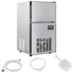 vidaXL Eiswürfelbereiter mit Tür Silber 43 x 40 x 71 cm Edelstahl