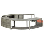 vidaXL Whirlpool-Umrandung Grau Poly Rattan
