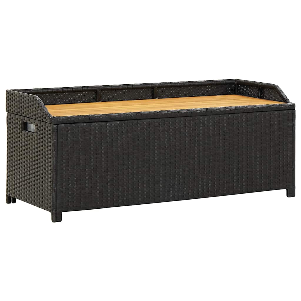 vidaXL Sitzbank mit Stauraum 120 cm Poly Rattan Schwarz