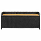 vidaXL Sitzbank mit Stauraum 120 cm Poly Rattan Schwarz