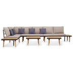 vidaXL 7-tlg. Garten-Lounge-Set mit Kissen Massivholz Akazie Braun