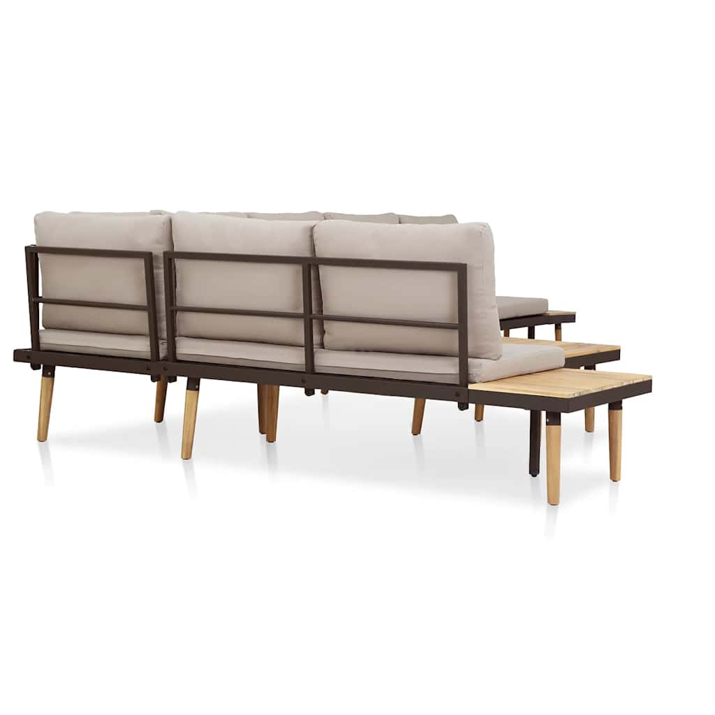 vidaXL 7-tlg. Garten-Lounge-Set mit Kissen Massivholz Akazie Braun