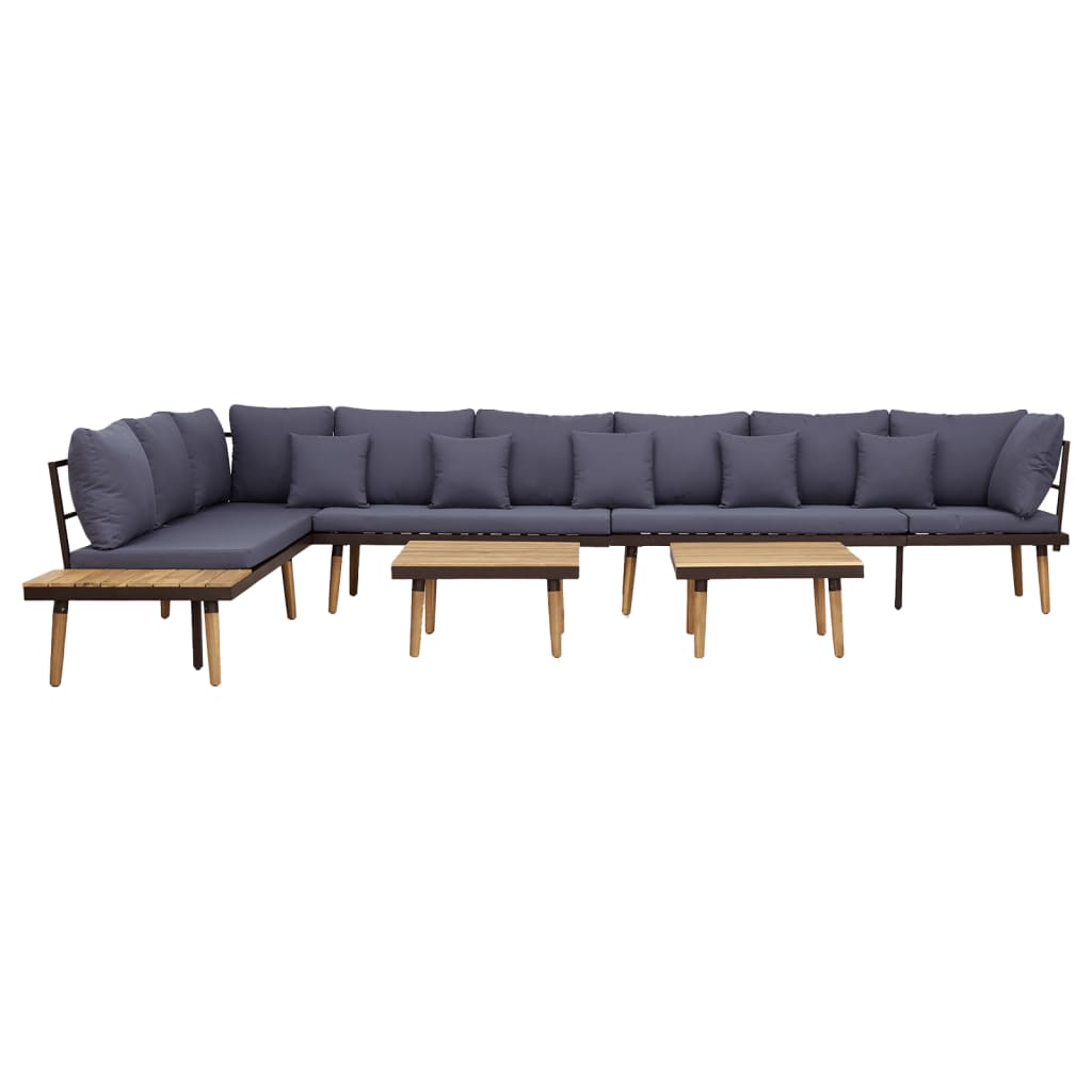 vidaXL Garten-Lounge-Set 8-Sitzer mit Kissen Massivholz Akazie