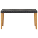 vidaXL Gartenbank 120 cm Schwarz Poly Rattan und Massivholz Akazie
