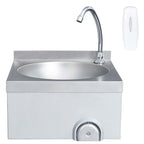 vidaXL Handwaschbecken mit Wasserhahn und Seifenspender Edelstahl