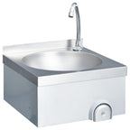 vidaXL Handwaschbecken mit Wasserhahn und Seifenspender Edelstahl