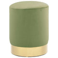 vidaXL Hocker Senfgrün und Golden Samt 28 x 36 cm
