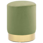 vidaXL Hocker Senfgrün und Golden Samt 28 x 36 cm