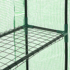 vidaXL Begehbares Gewächshaus mit 12 Regalen Stahl 143 x 214 x 196 cm
