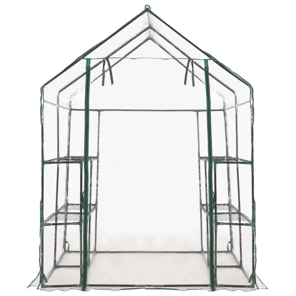 vidaXL Gewächshaus mit 8 Regalen 143 x 143 x 195 cm