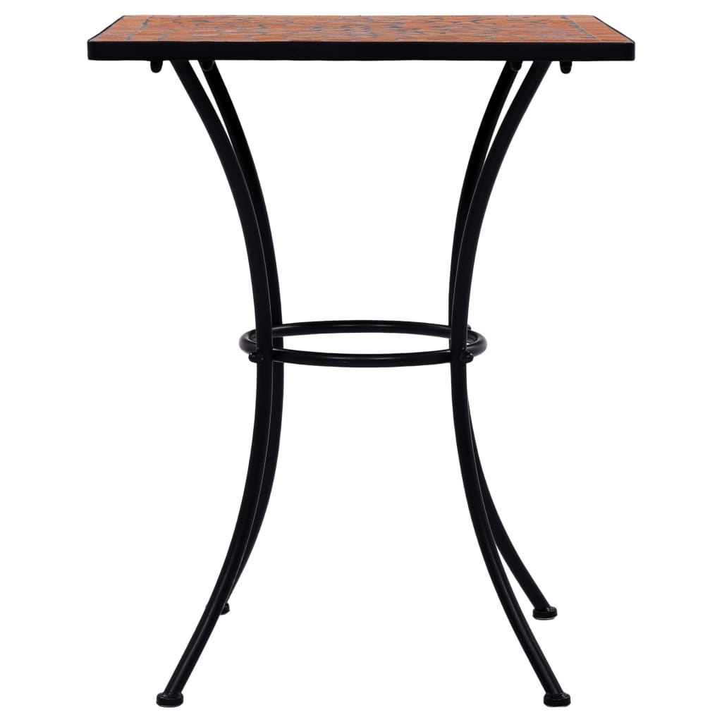 vidaXL Mosaik-Bistrotisch Terrakottarot 60 cm Keramik