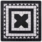vidaXL Mosaik-Bistrotisch Schwarz und Weiß 60 cm Keramik