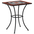 vidaXL Mosaik-Bistrotisch Terrakottarot und Weiß 60 cm Keramik