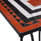 vidaXL Mosaik-Bistrotisch Terrakottarot und Weiß 60 cm Keramik
