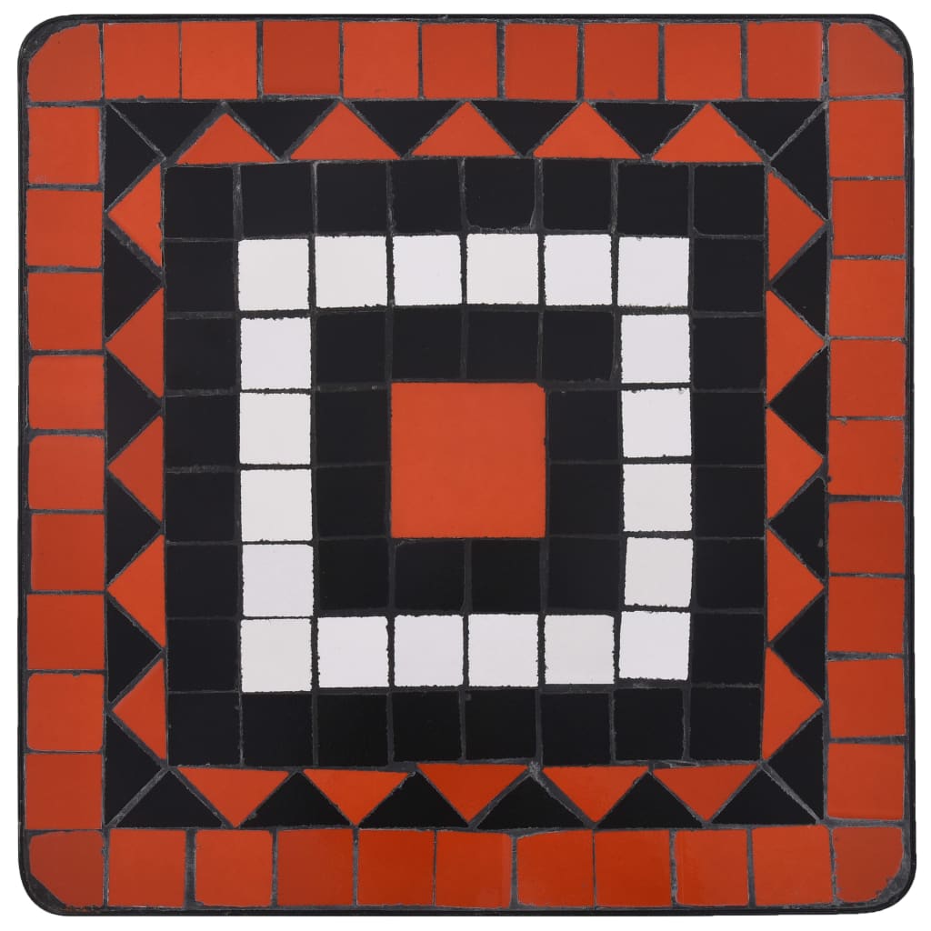 vidaXL Beistelltisch Mosaik Keramik Terracotta und Weiß