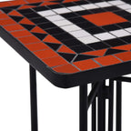 vidaXL Beistelltisch Mosaik Keramik Terracotta und Weiß
